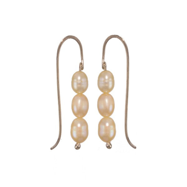 14kw &quot;Abacus Peach Pearl&quot; Earrings