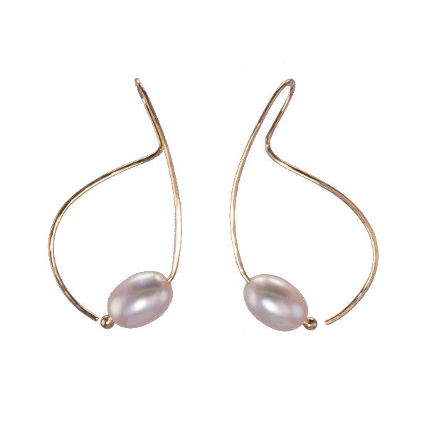 &quot;Wide Berth&quot; White Pearl Earrings