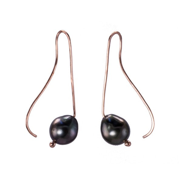 Baroque Tahitian Pearl French Wire Earrings