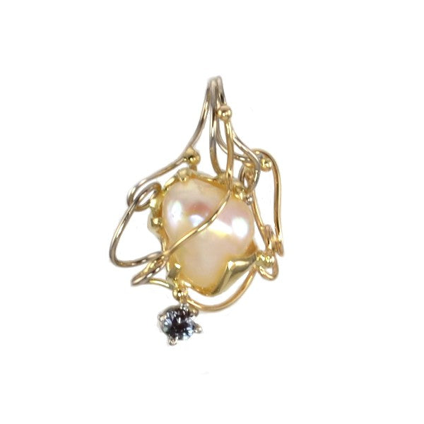 Pearl and Alexandrite &quot;Star&quot; Seaweed Pendant