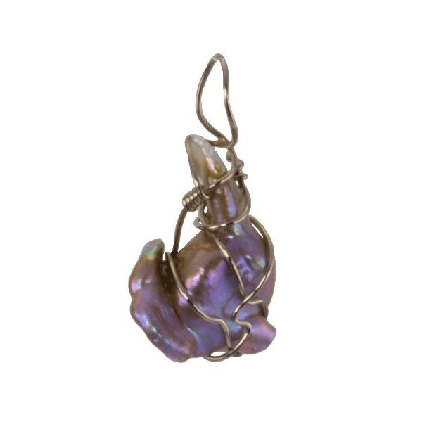 Purple Pearl Vine Wrap Pendant