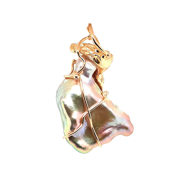 Chinese Lavender Baroque Pearl Pendant