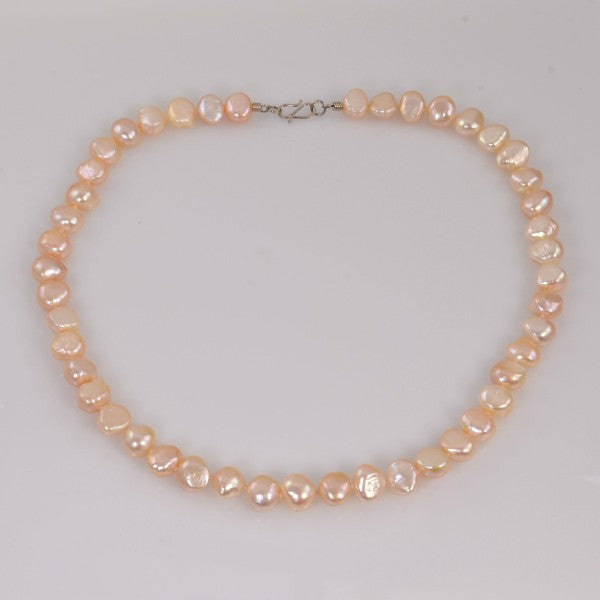 Peach Chinese Nugget Pearl Necklace