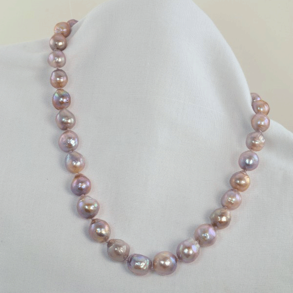 Lavender Rose Baroque Pearl Necklace