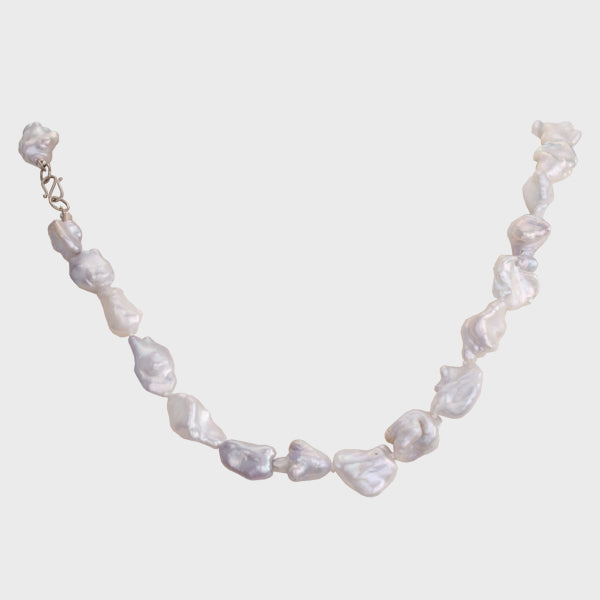 Silver Gray Keshi Pearl Necklace