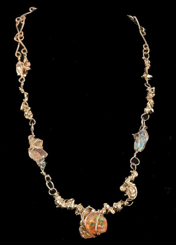 &quot;Seafoam &amp; Jellyfish&quot; Opal Necklace